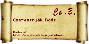 Cseresznyák Boáz névjegykártya